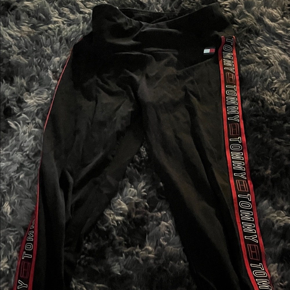 Tommy Hilfiger Black Pants with Red Accents
